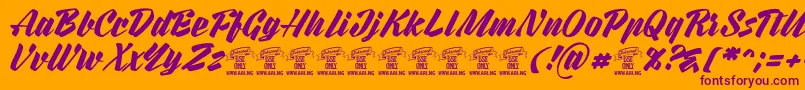 RurablePersonaluseonly Font – Purple Fonts on Orange Background