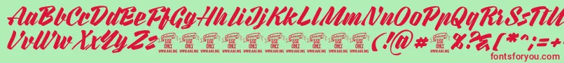 Police RurablePersonaluseonly – polices rouges sur fond vert