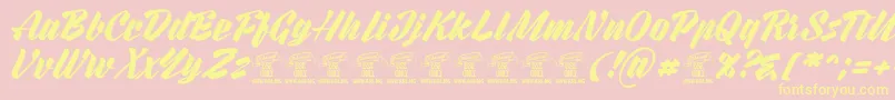 Подробнее о шрифте RurablePersonaluseonly Шрифт RurablePersonaluseonly – жёлтые шрифты на розовом фоне