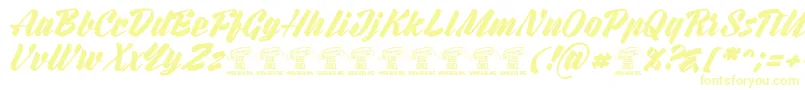 RurablePersonaluseonly-Schriftart – Gelbe Schriften auf weißem Hintergrund