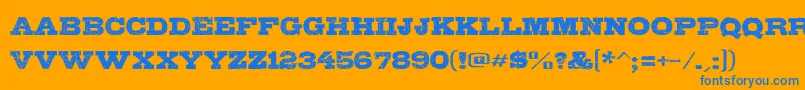 Czcionka GipsieroKracxed – niebieskie czcionki na pomarańczowym tle