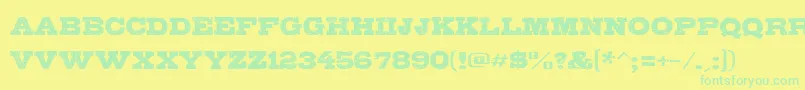 Czcionka GipsieroKracxed – zielone czcionki na żółtym tle