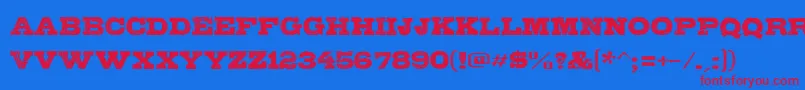 GipsieroKracxed Font – Red Fonts on Blue Background