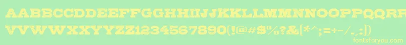 GipsieroKracxed Font – Yellow Fonts on Green Background