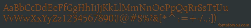 Шрифт RaleighLightBt – коричневые шрифты на чёрном фоне