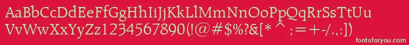 RaleighLightBt Font – Green Fonts on Red Background