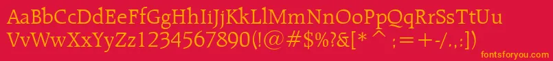 RaleighLightBt Font – Orange Fonts on Red Background