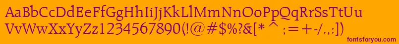 RaleighLightBt Font – Purple Fonts on Orange Background