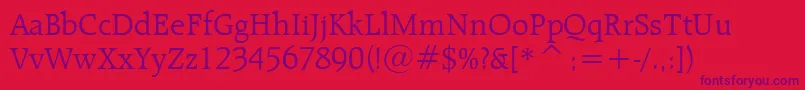 RaleighLightBt Font – Purple Fonts on Red Background