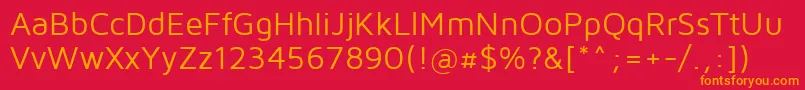 フォントMavenProRegular – 赤い背景にオレンジの文字