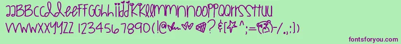 Boyfriend Font – Purple Fonts on Green Background