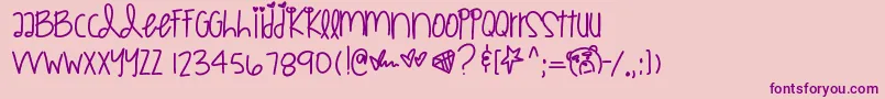 Шрифт Boyfriend – фиолетовые шрифты на розовом фоне