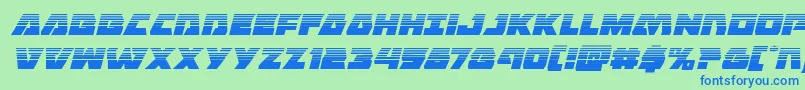 Шрифт Eaglestrikehalfital – синие шрифты на зелёном фоне