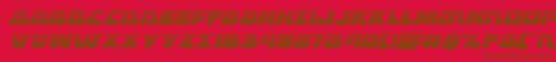 Eaglestrikehalfital-Schriftart – Braune Schriften auf rotem Hintergrund