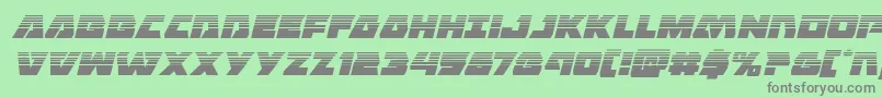 Fonte Eaglestrikehalfital – fontes cinzas em um fundo verde
