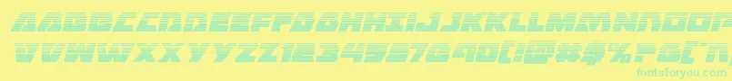 Eaglestrikehalfital-Schriftart – Grüne Schriften auf gelbem Hintergrund