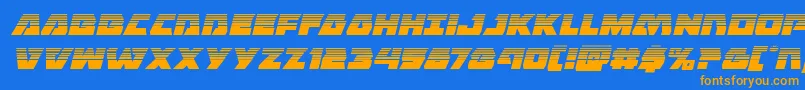Eaglestrikehalfital Font – Orange Fonts on Blue Background