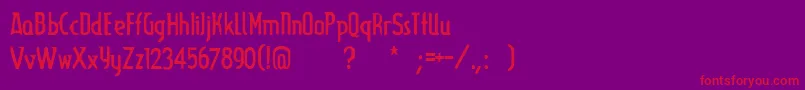 Lupinus-Schriftart – Rote Schriften auf violettem Hintergrund