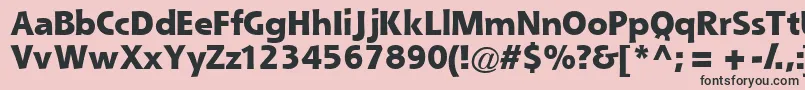 Queblackssk-fontti – mustat fontit vaaleanpunaisella taustalla