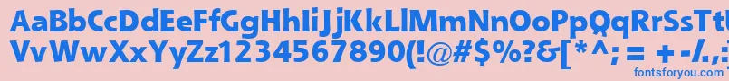 Queblackssk-Schriftart – Blaue Schriften auf rosa Hintergrund