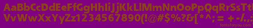 Queblackssk-Schriftart – Braune Schriften auf violettem Hintergrund