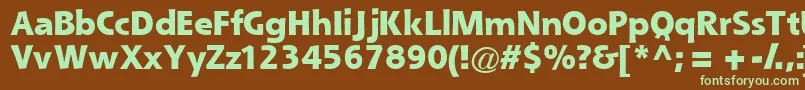 Queblackssk-fontti – vihreät fontit ruskealla taustalla
