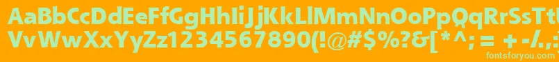 Шрифт Queblackssk – зелёные шрифты на оранжевом фоне