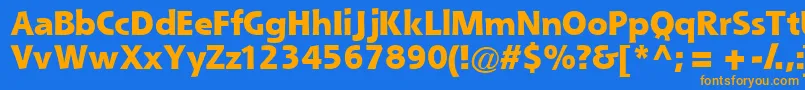 Queblackssk Font – Orange Fonts on Blue Background