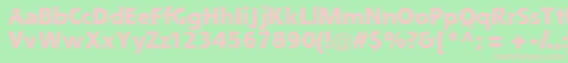 Queblackssk-fontti – vaaleanpunaiset fontit vihreällä taustalla