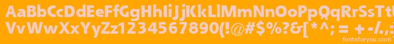 Queblackssk-fontti – vaaleanpunaiset fontit oranssilla taustalla