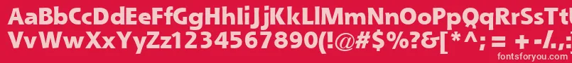 Queblackssk-fontti – vaaleanpunaiset fontit punaisella taustalla