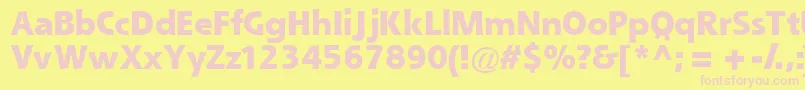 Fonte Queblackssk – fontes rosa em um fundo amarelo