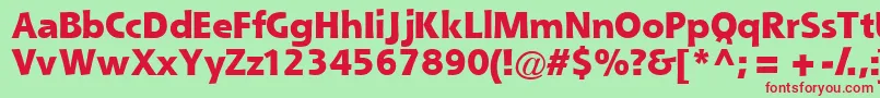 Queblackssk-fontti – punaiset fontit vihreällä taustalla