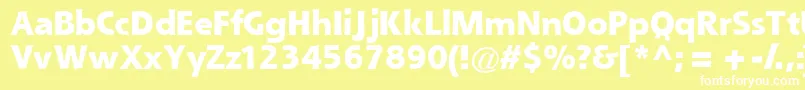 Queblackssk-Schriftart – Weiße Schriften auf gelbem Hintergrund