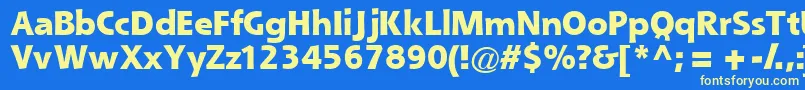 Queblackssk-fontti – keltaiset fontit sinisellä taustalla