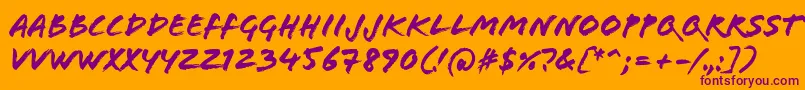 Floodstd Font – Purple Fonts on Orange Background