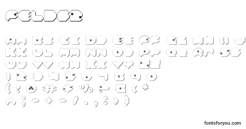 A fonte Felds2 – alfabeto, números, caracteres especiais