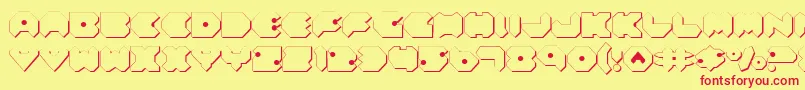 フォントFelds2 – 赤い文字の黄色い背景