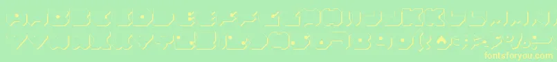 Felds2-Schriftart – Gelbe Schriften auf grünem Hintergrund