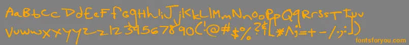 LucyGooseyBlackLoose-Schriftart – Orangefarbene Schriften auf grauem Hintergrund