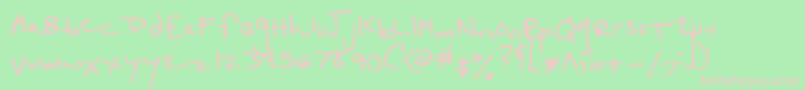 LucyGooseyBlackLoose Font – Pink Fonts on Green Background
