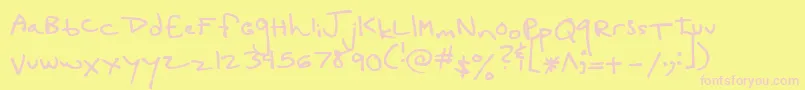 LucyGooseyBlackLoose Font – Pink Fonts on Yellow Background