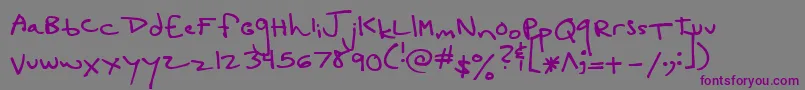 LucyGooseyBlackLoose Font – Purple Fonts on Gray Background
