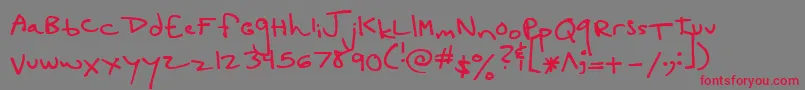 LucyGooseyBlackLoose Font – Red Fonts on Gray Background