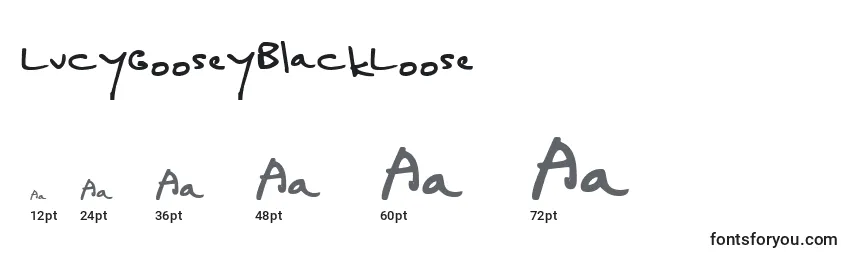 LucyGooseyBlackLoose Font Sizes