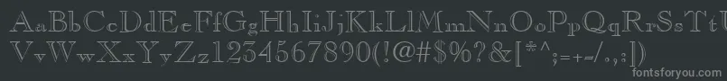 フォントCasprofn – 黒い背景に灰色の文字