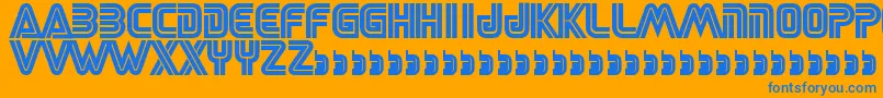 フォントSega – オレンジの背景に青い文字