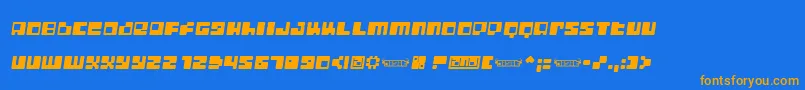 Digilfs Font – Orange Fonts on Blue Background