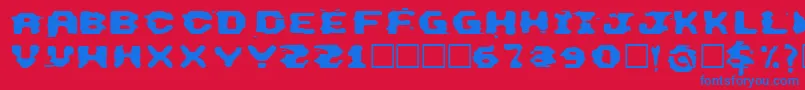 ThisEmulation Font – Blue Fonts on Red Background