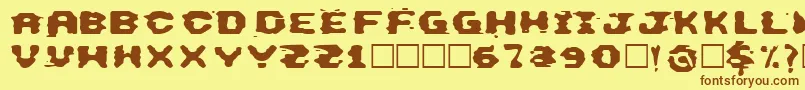 ThisEmulation Font – Brown Fonts on Yellow Background